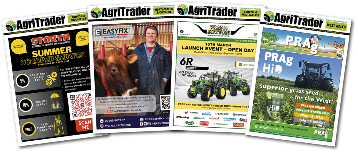 Agri Trader West Wales cover, Agri Trader South & Mid Wales cover, Agri Trader North Wales & Cheshire cover and Agri Trader Border Counties cover